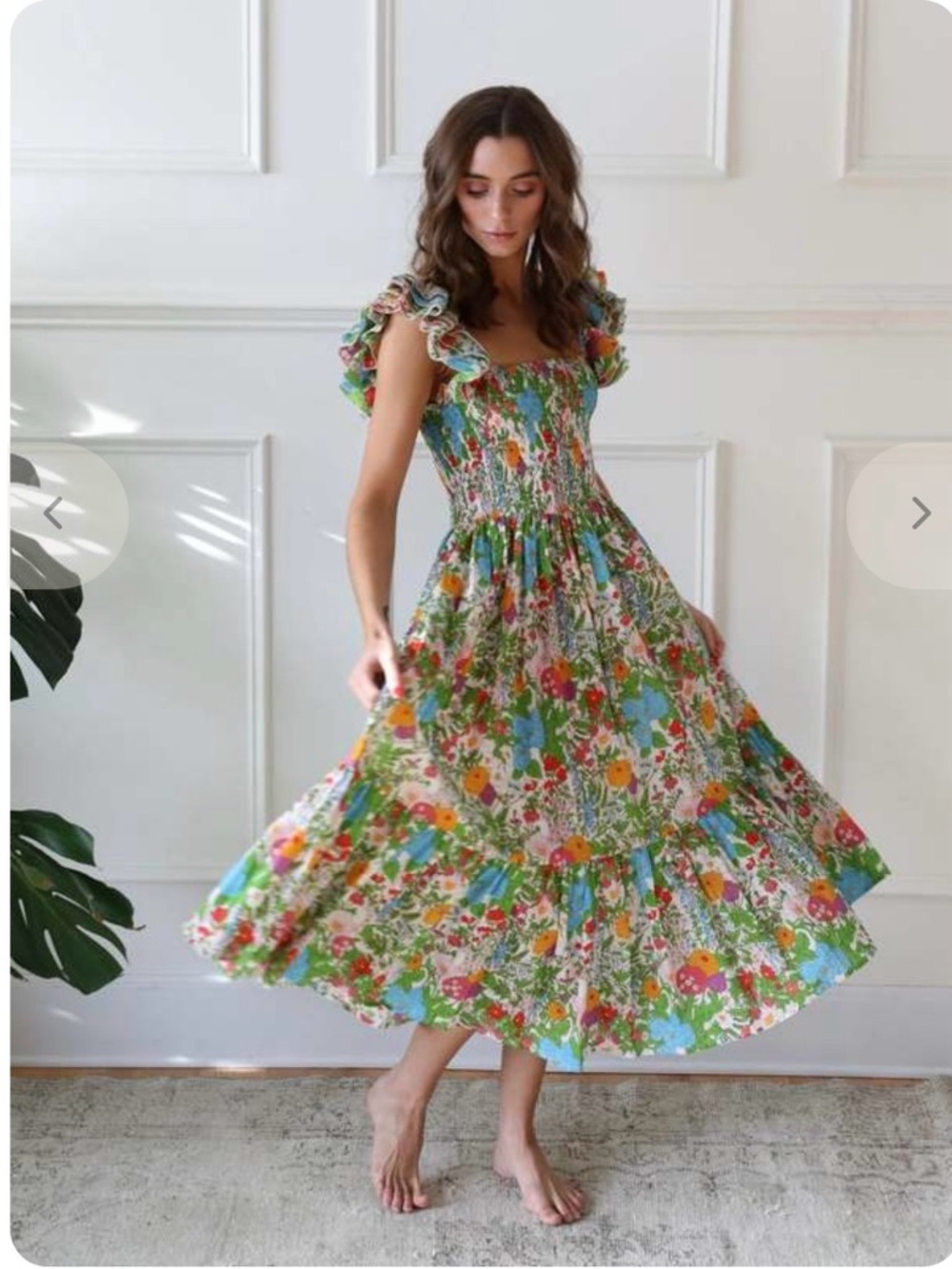 Mille Olympia Dress in Summer Garden. Size Medium